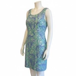 KATE SPADE NY Green‎ Blue Purple Sequin Leaf  Shift Dress Size 8 Lined Cocktail